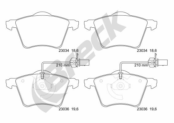 Brake Pad Set, disc brake - 23034 00 703 10 BRECK